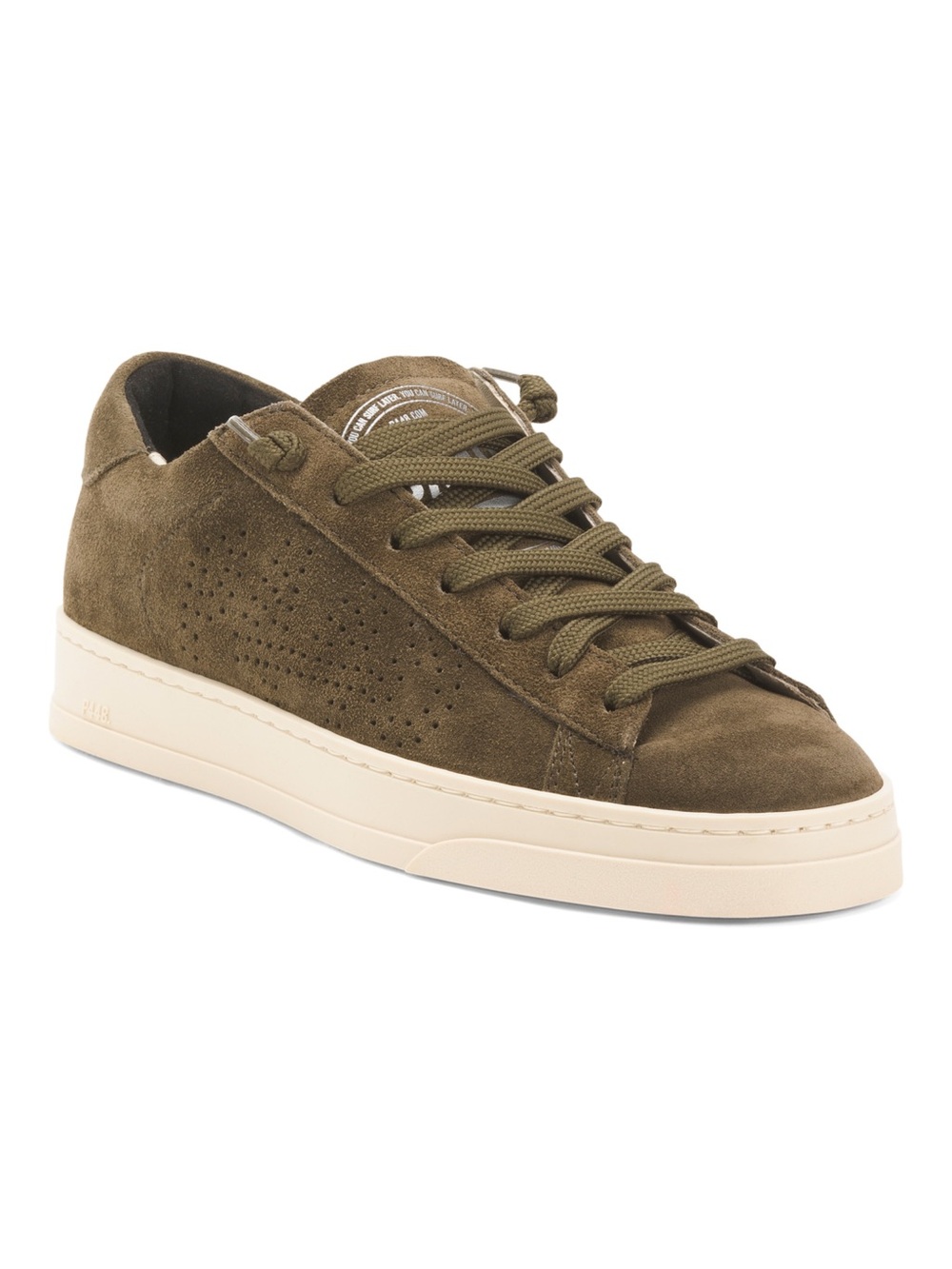 P448 JACK SUEDE KHAKI GREEN LOW TOP SNEAKER/shoe size 39 made in Italy
